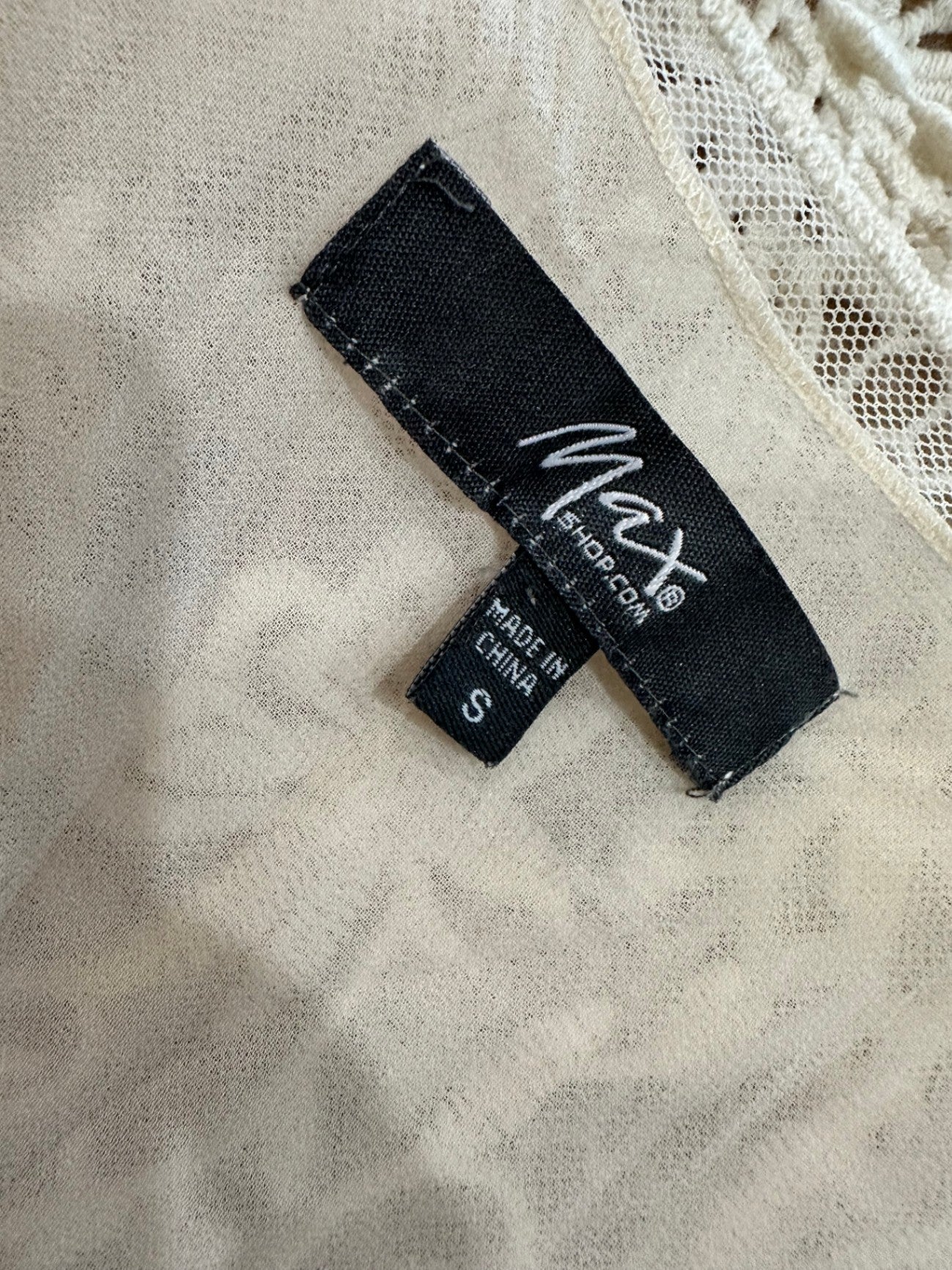 Max - Bohemian Lace Vest - Small - Cream/Beige