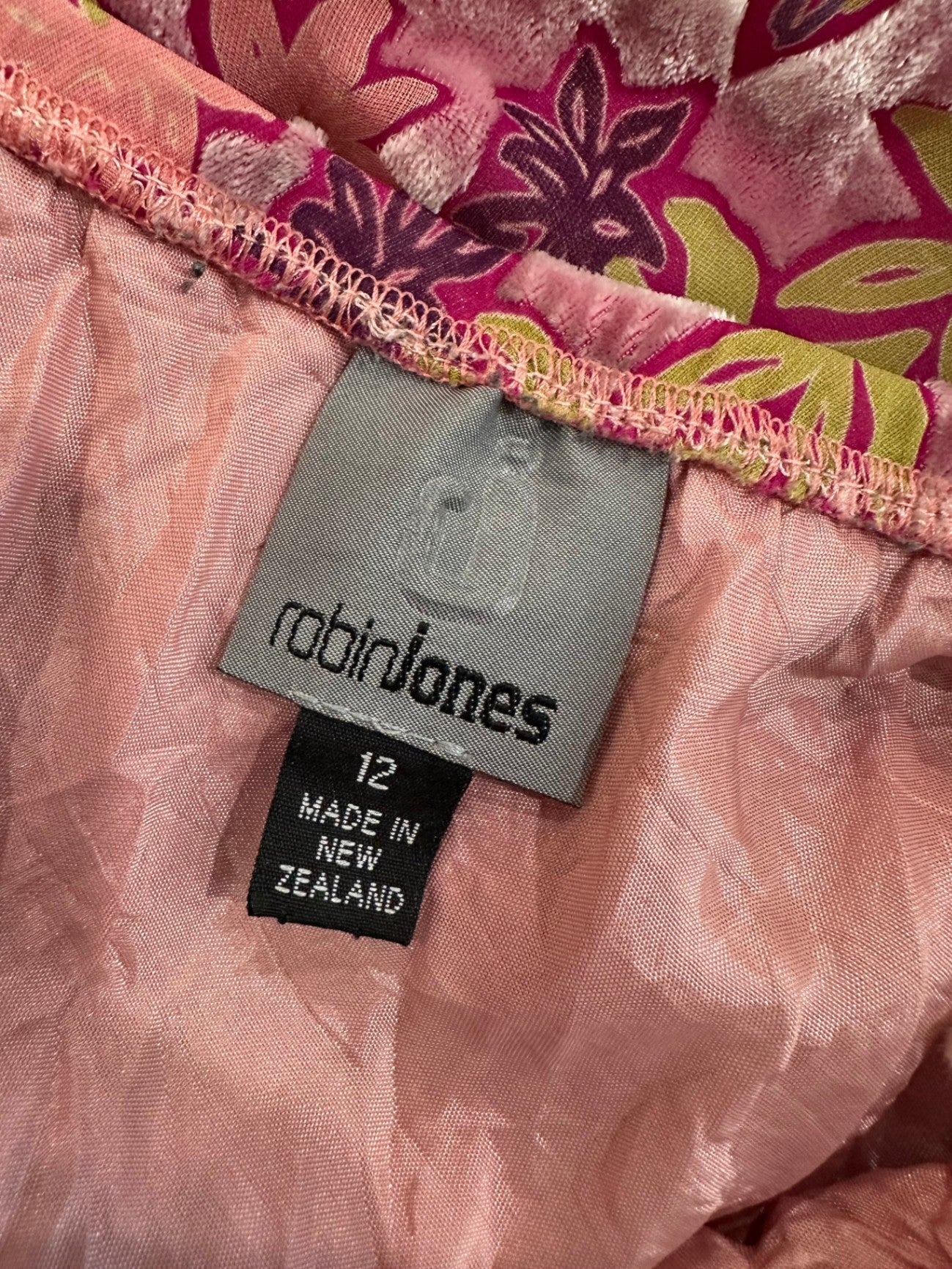 Vintage 90's - Velvet Skirt - Robin Jones - Size 12 - Pink