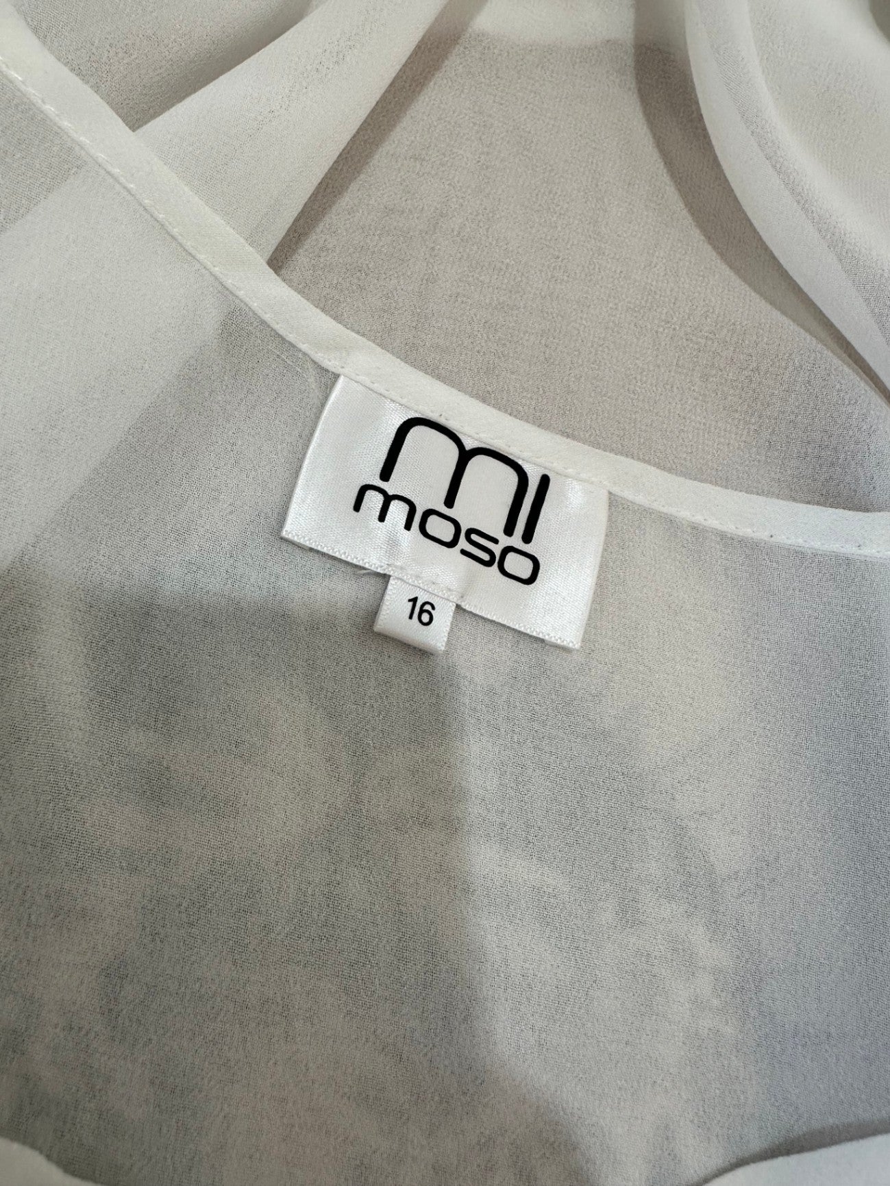 Mi Moso - Blouse w Leopard - Size 16 - White