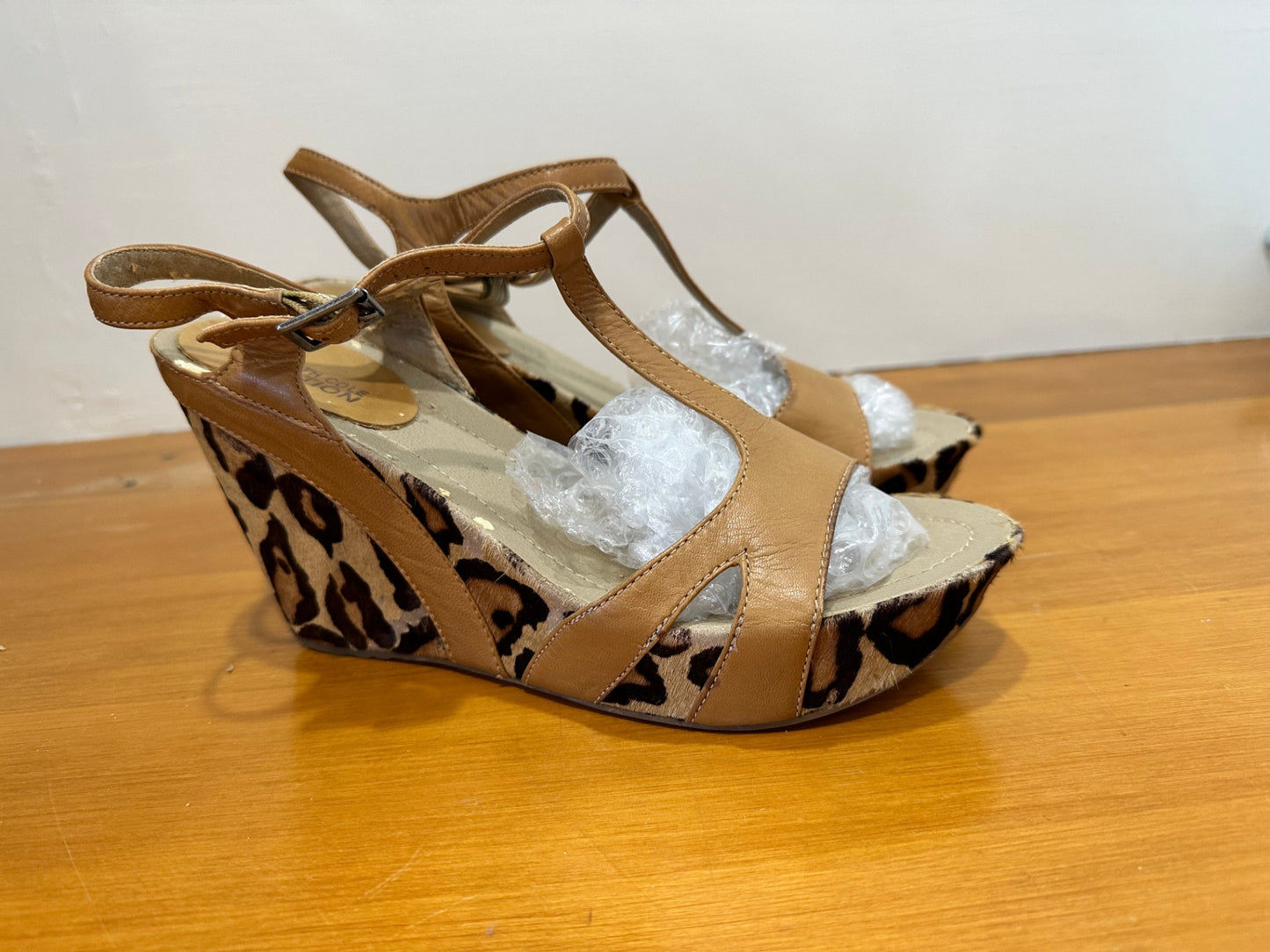 Kenneth Cole - Wedge Sandals - Size 8 - Animal Print