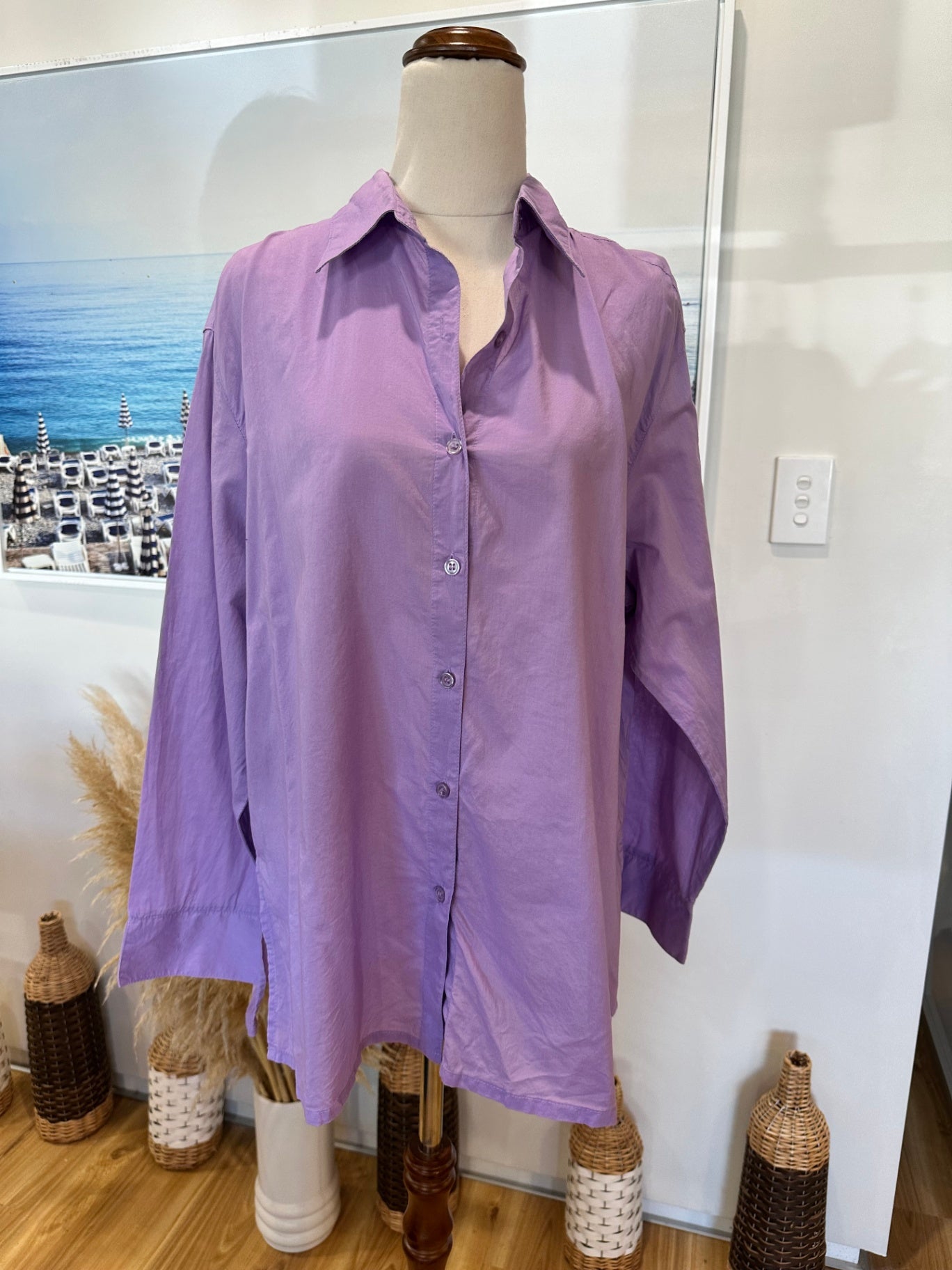 Capture - 100% Cotton Shirt - Size 16 - Lavender