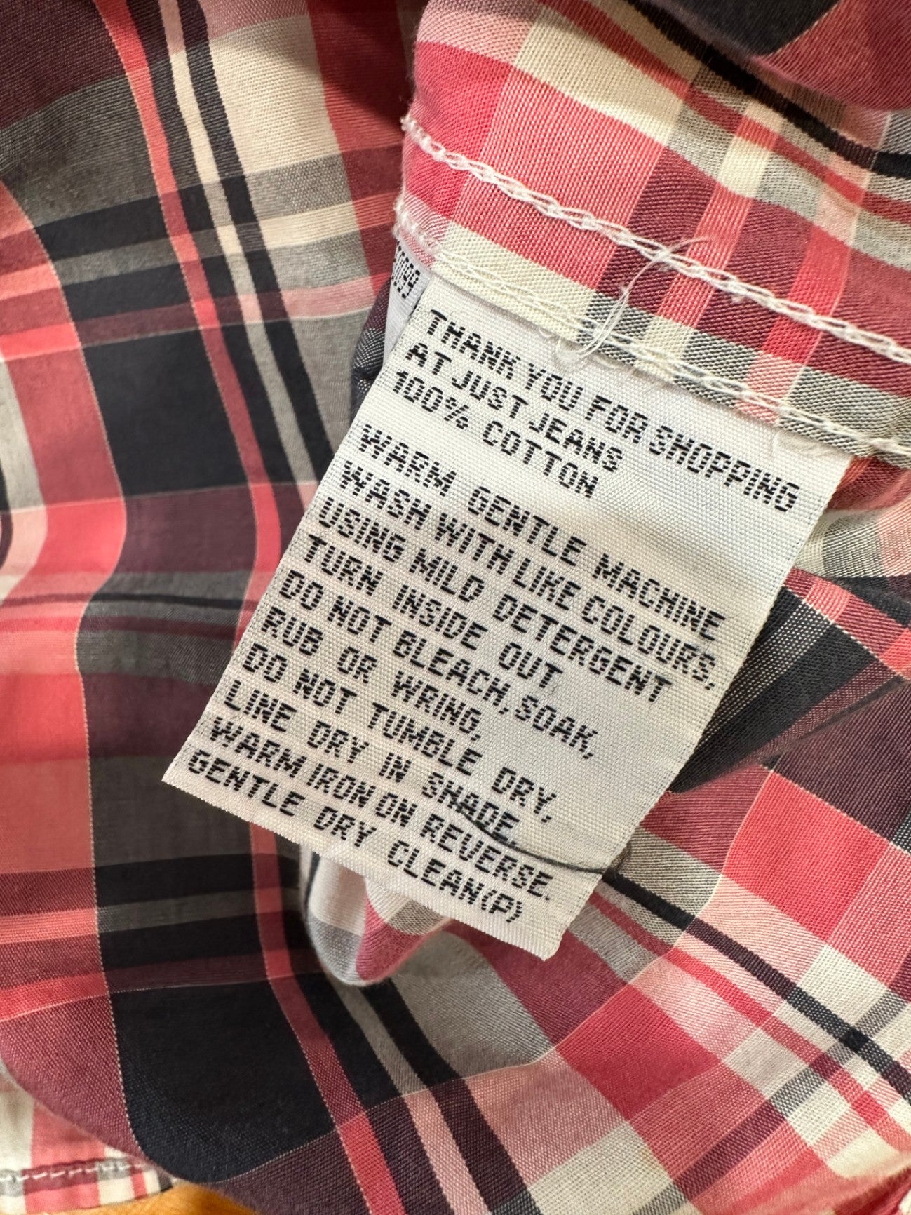 Just Jeans - 100% Cotton Shirt - Medium - Red / Blue