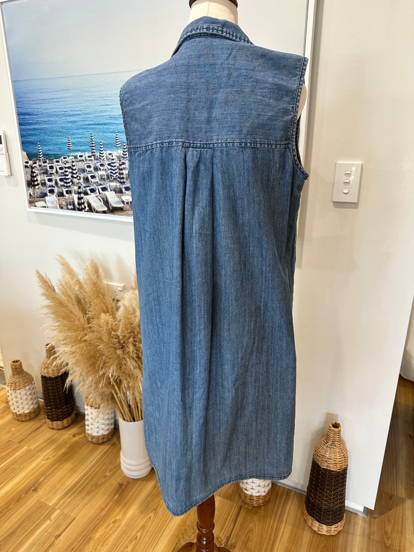 Denim Dress - 100% Cotton - Small - Blue