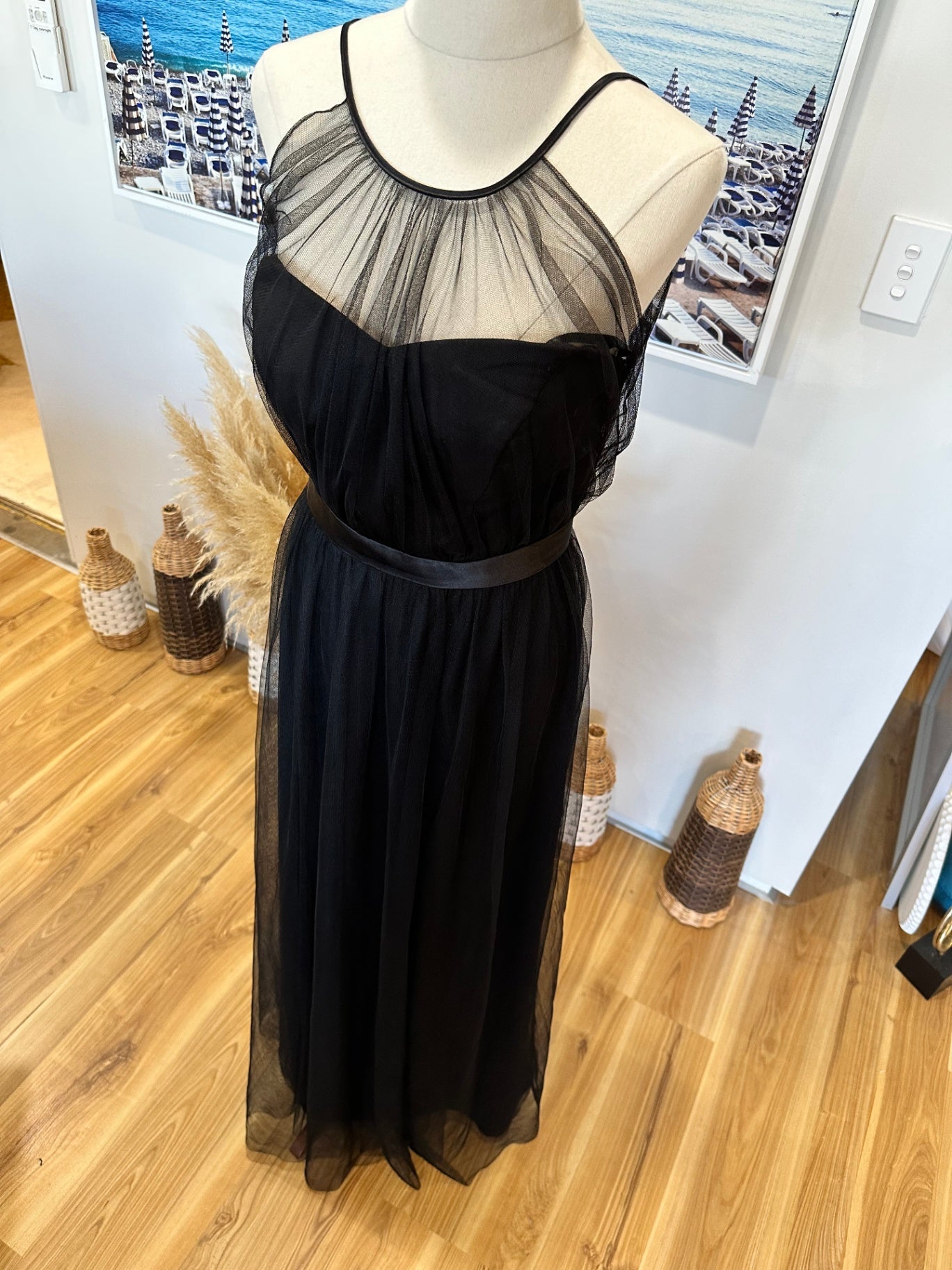 Moir - Whimsigoth / Dark Academia - Maxi Dress - Size 4 - Black