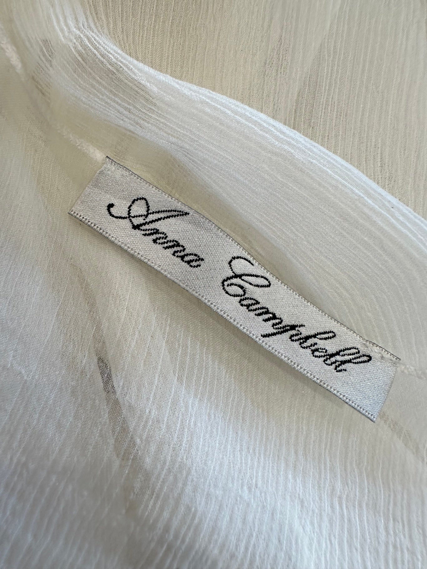 Anna Campbell = 100% Silk Cardigan - Small / Medium - Cream/Off-white