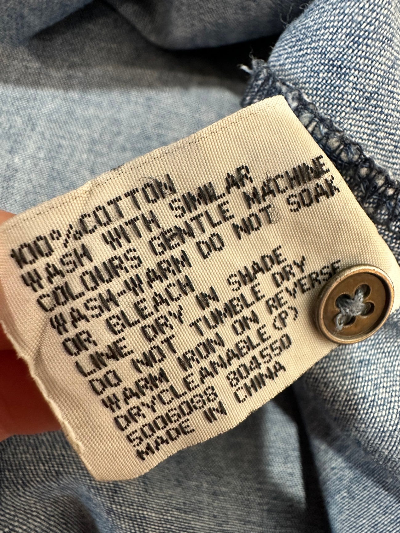 Denim Dress - 100% Cotton - Small - Blue