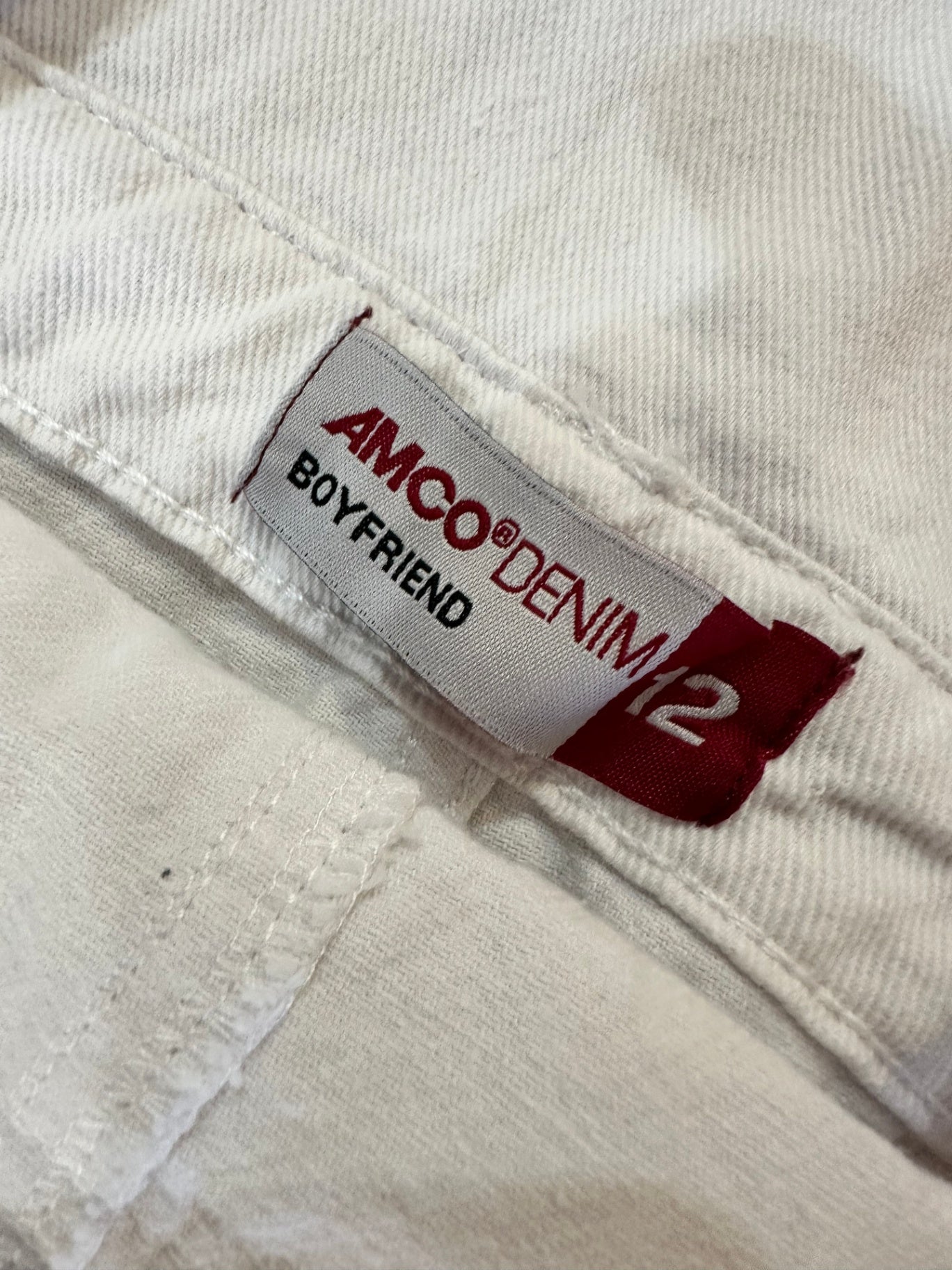 Denim Dungarees - Size 12 - White