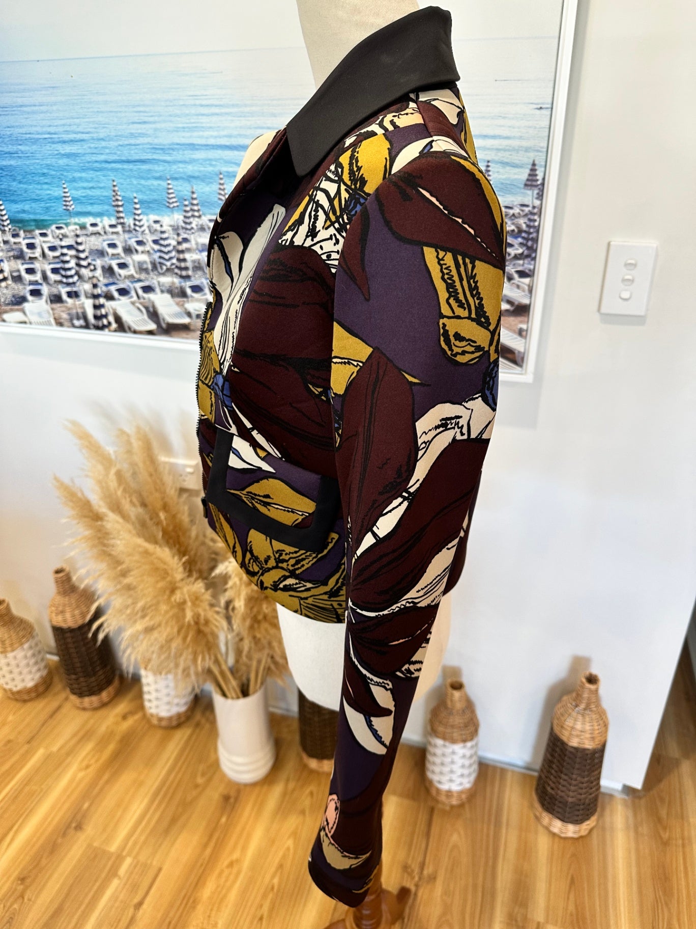 Cue Cropped Blazer - Size 8 - Autumn Tones