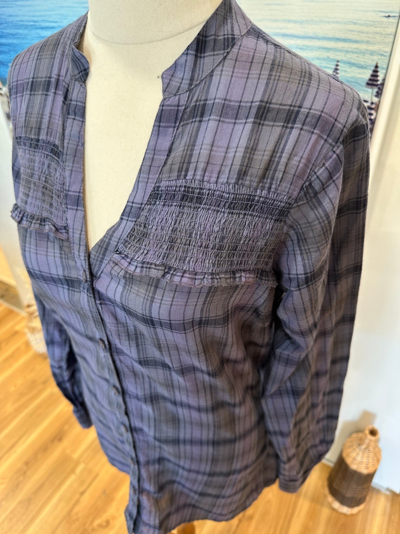 George - 100% Cotton Shirt - Size 10 - Purple and Black