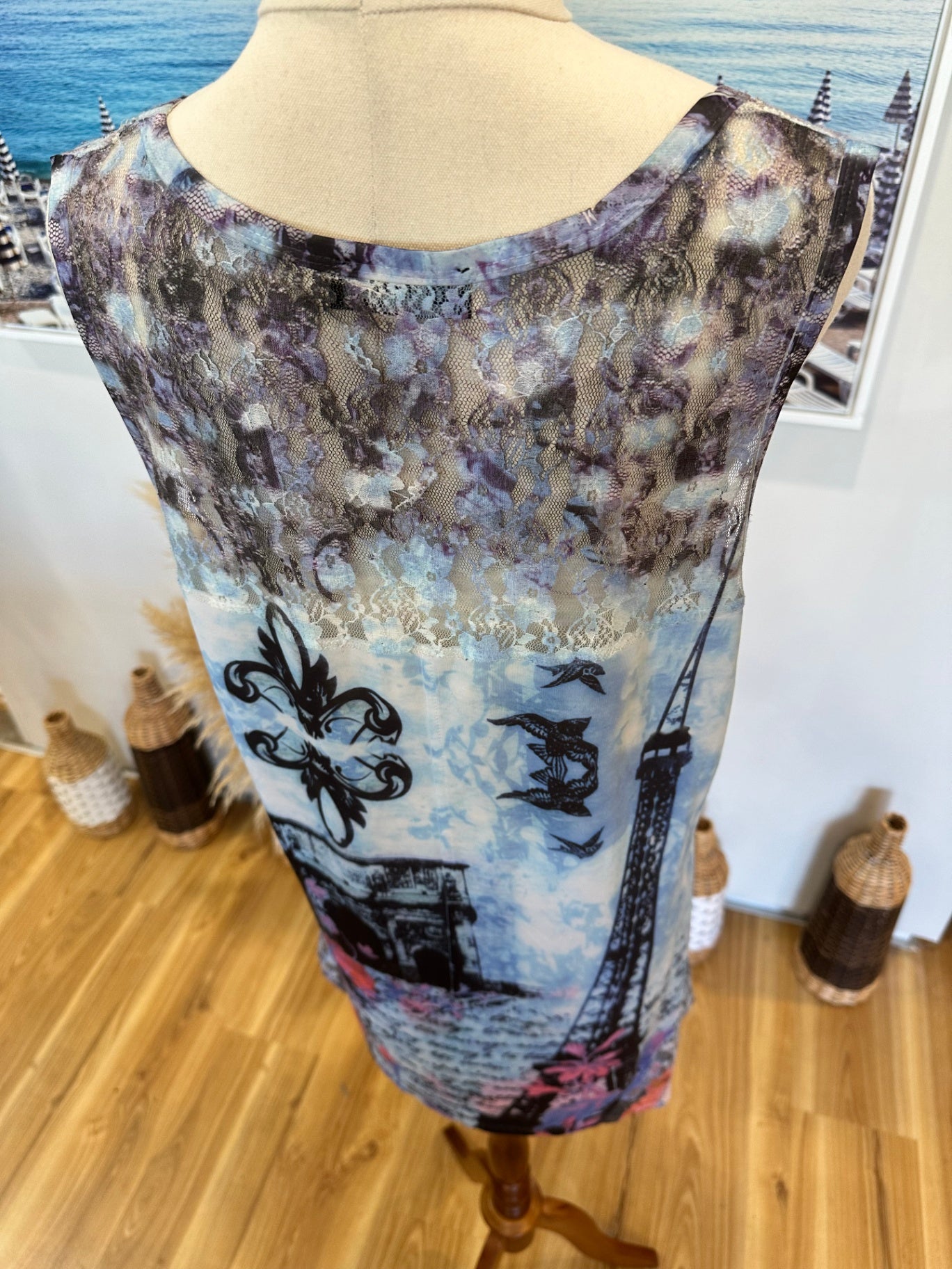 Merric Dress - Size 18 - Pastel Blue / Tie-Dye