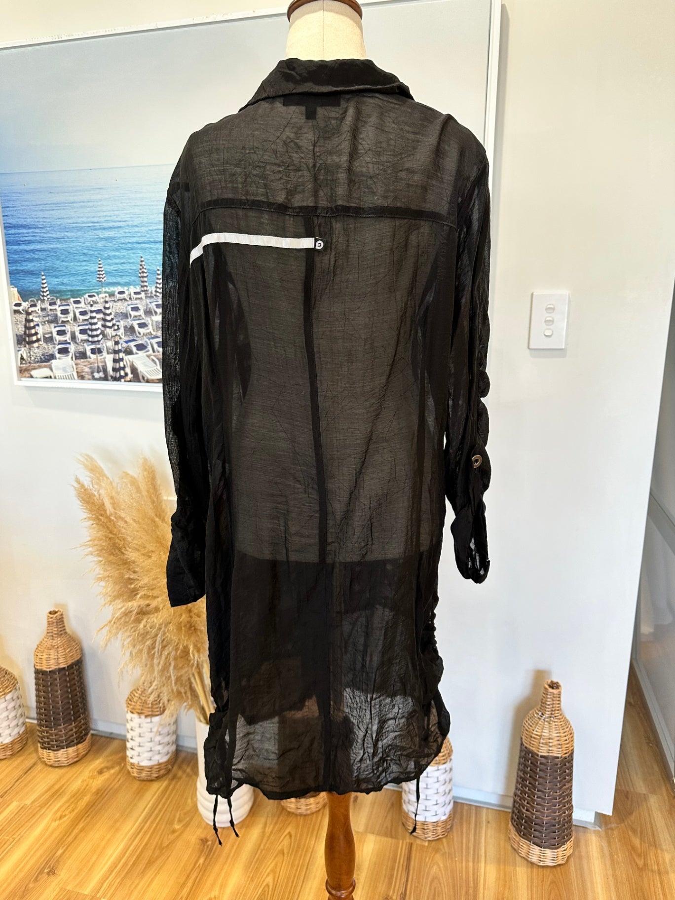 Rosary Cardigan - Size 18 - Made in New Zealand - Black and White