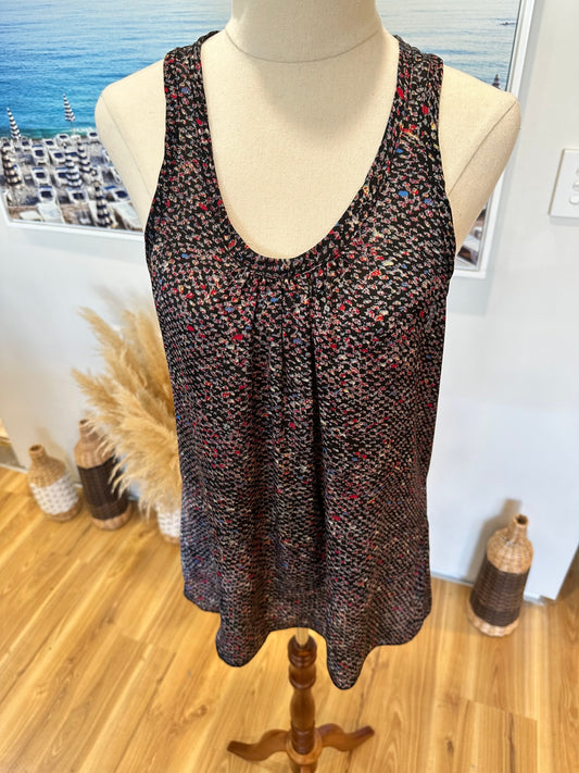 Storm - Singlet Top - Size 10 - Black with print