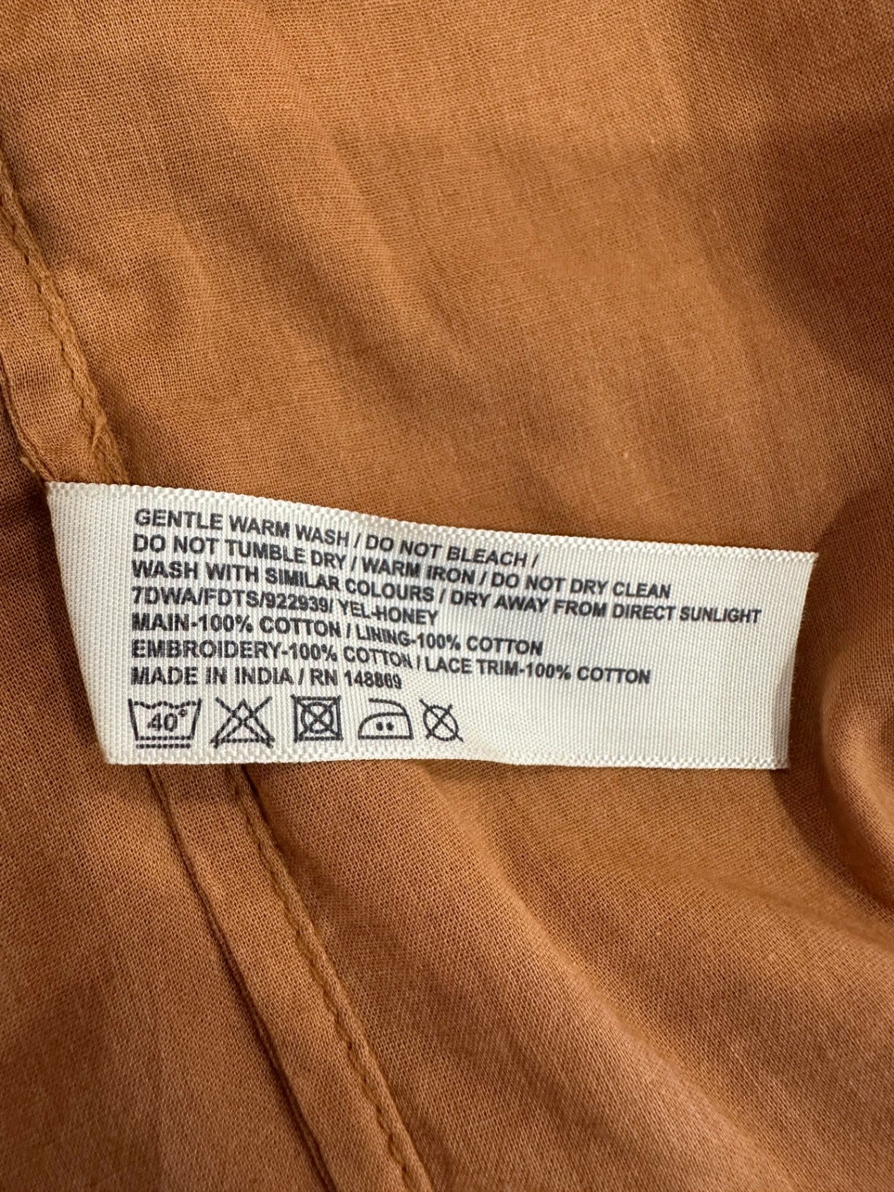 100% Cotton - Fat Face - Boho Dress - Size 10 - Brown