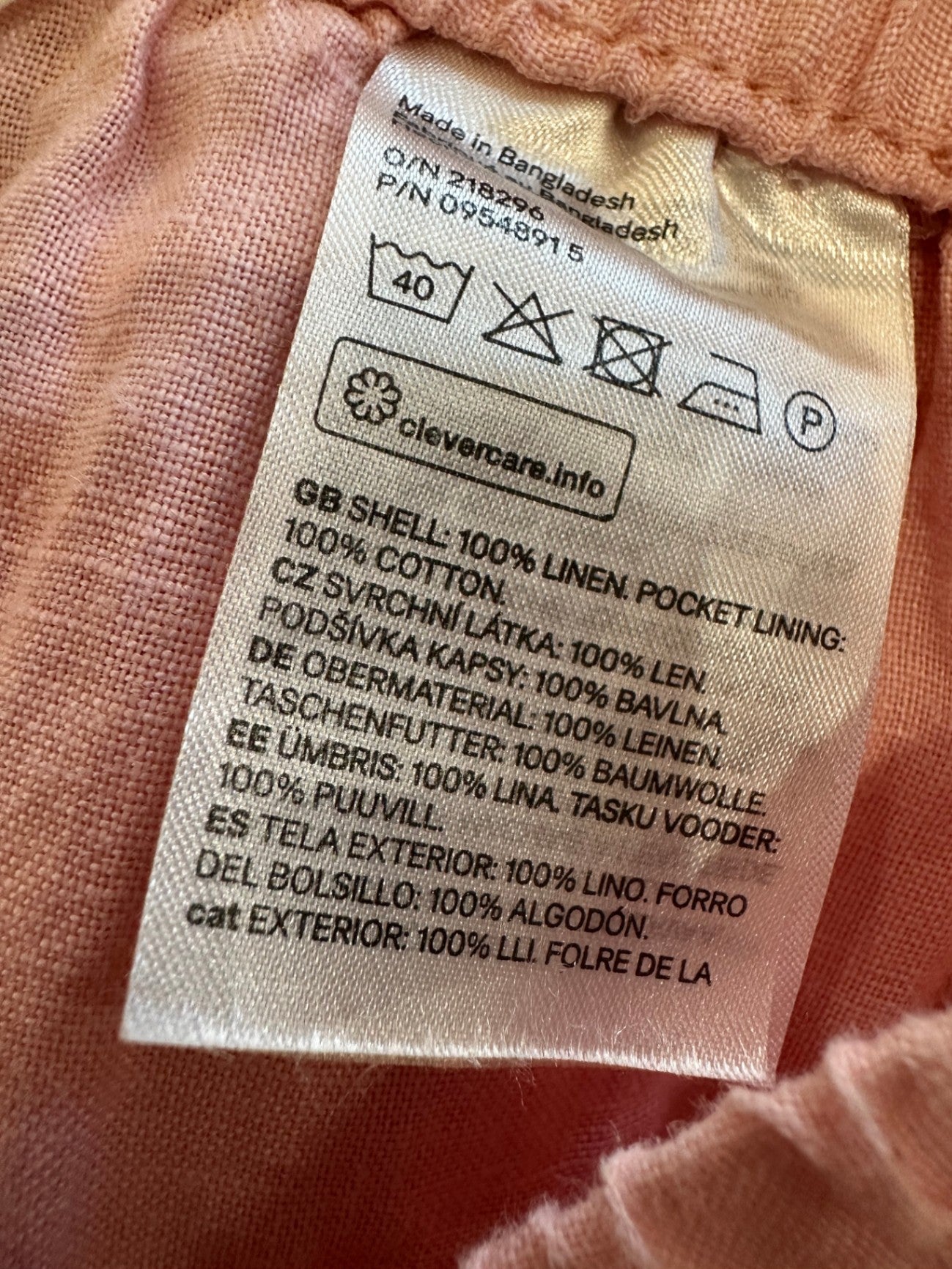 100% Linen - Pink Pants