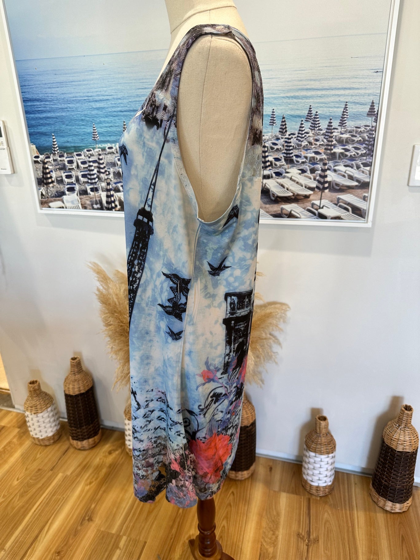 Merric Dress - Size 18 - Pastel Blue / Tie-Dye