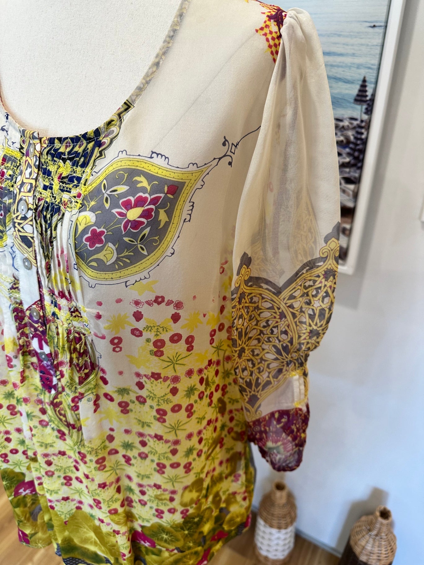 Loobie's Story - 100% Silk - Bohemian Blouse - Small / Medium