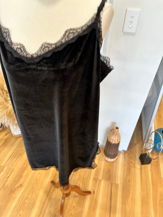 Pagani Velvet Camisole - Size 16 - Black