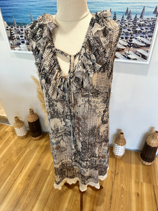 Art Style by Rebecca Herring Dress 14 Beige and black