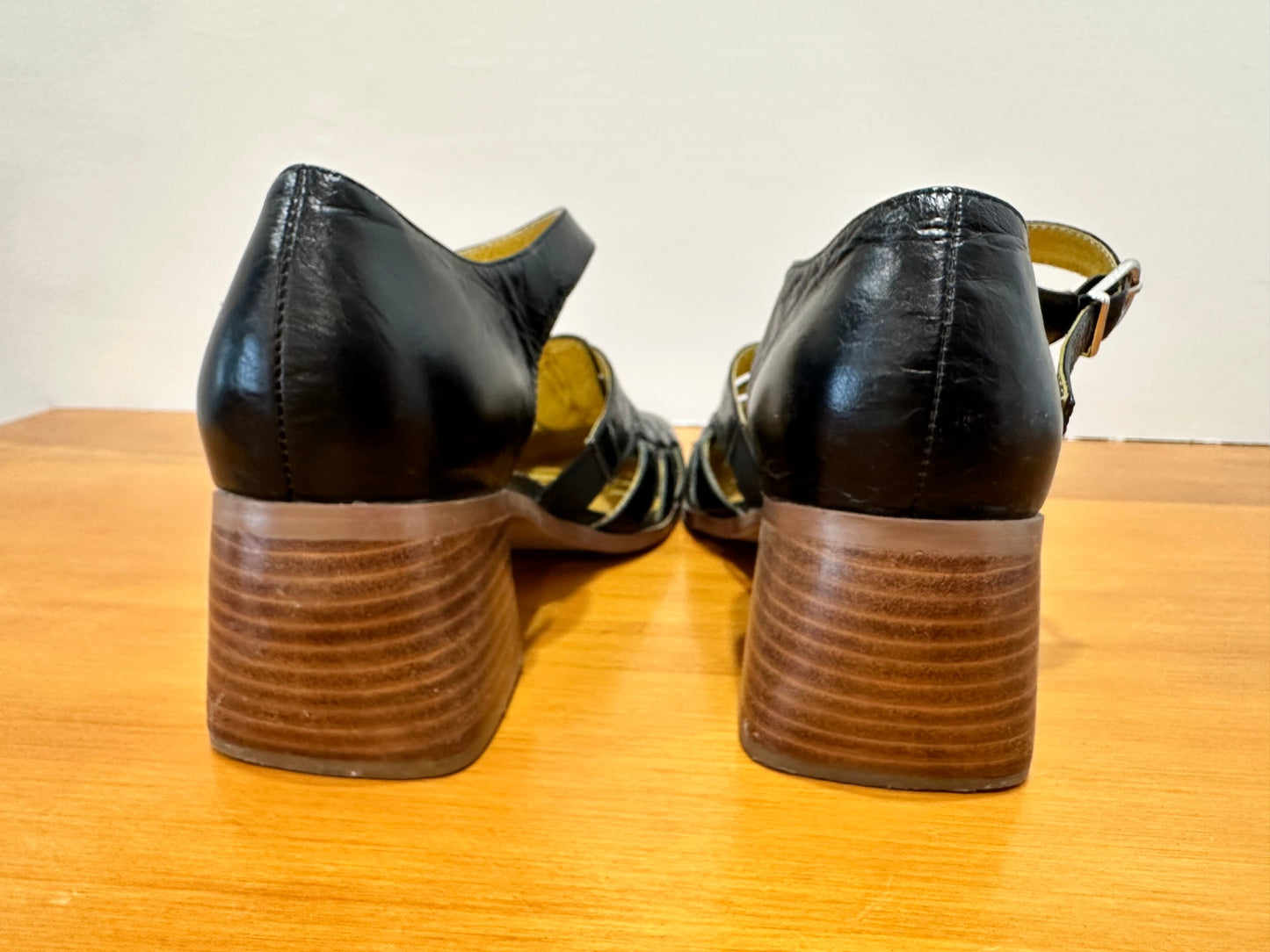 Addiction - Mary Jane Heels - Size EU 38 - Black Leather