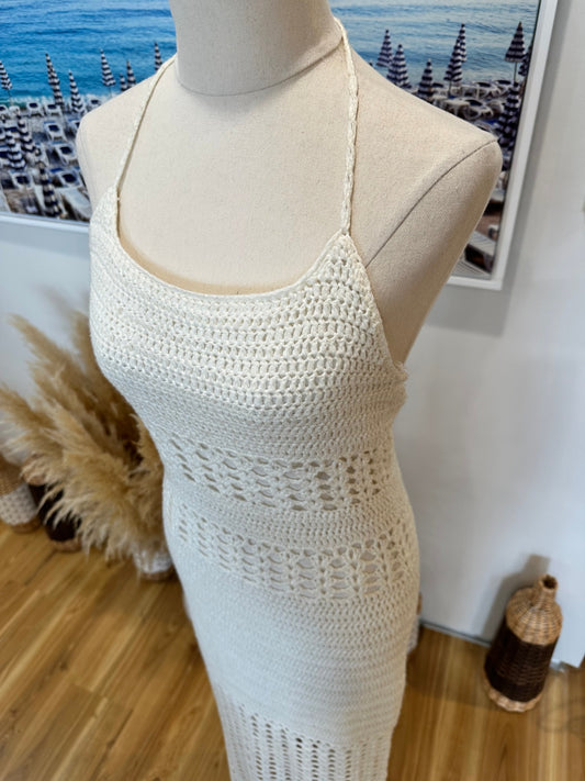 Glassons - Crochet Halter neck Dress - Medium - Cream