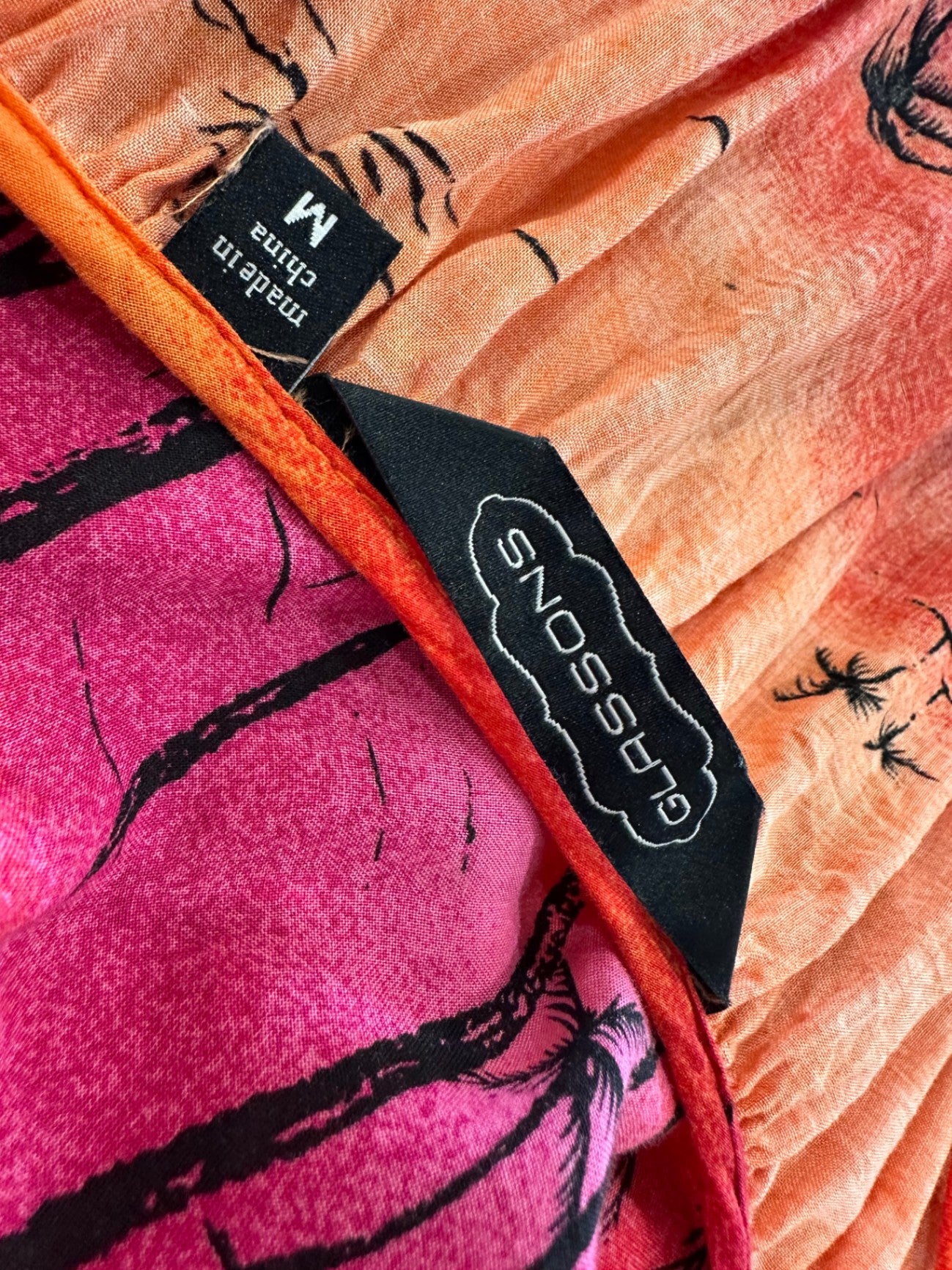 Glassons - Sunset Dress - Medium - Pink, Orange, Black