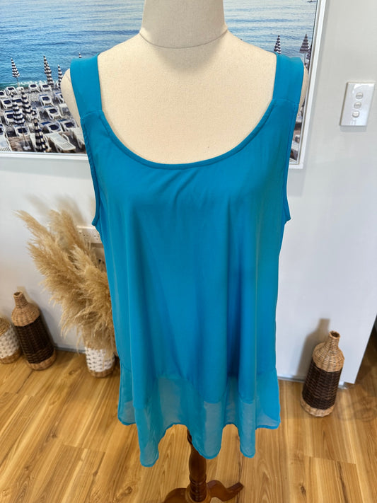Merric Singlet - Size 16 - Turquoise