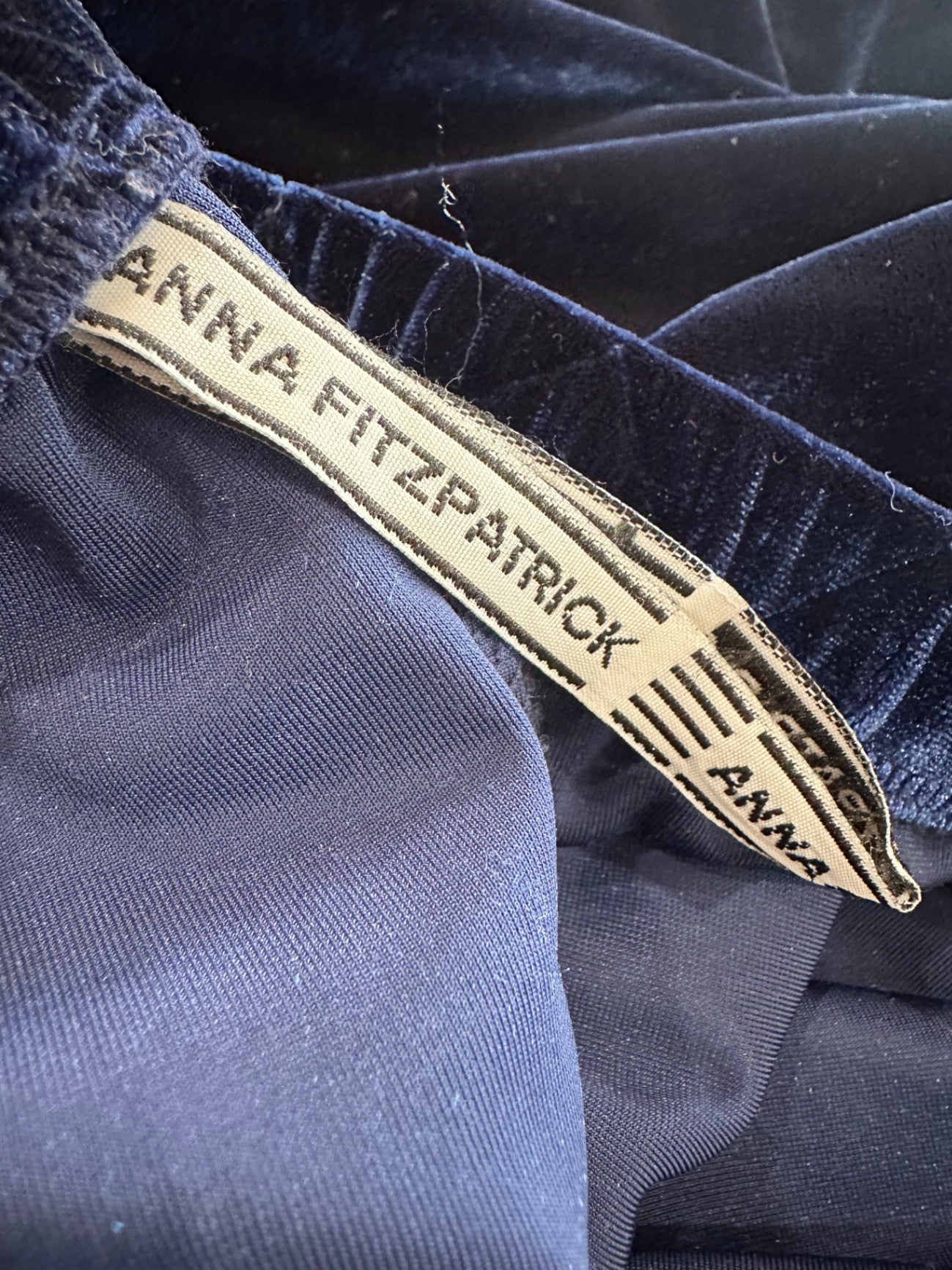 Anna Fitzpatrick - Velvet Skirt - Extra Large - Navy Blue