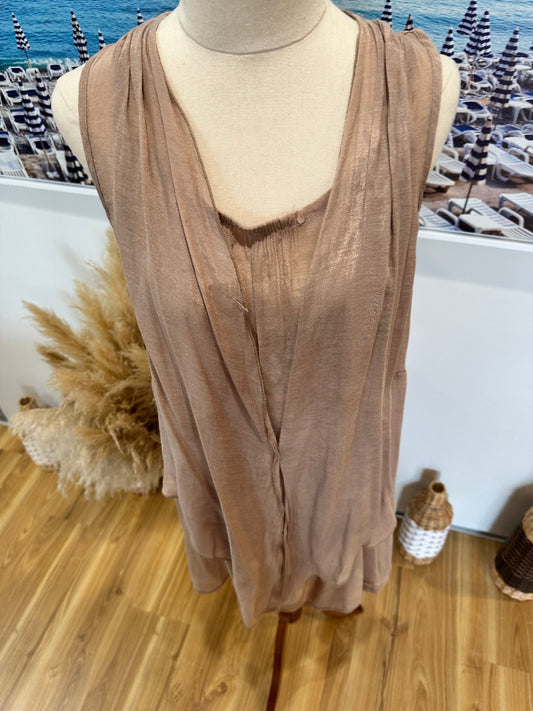 Beige / Nude - Singlet Dress - Size Small