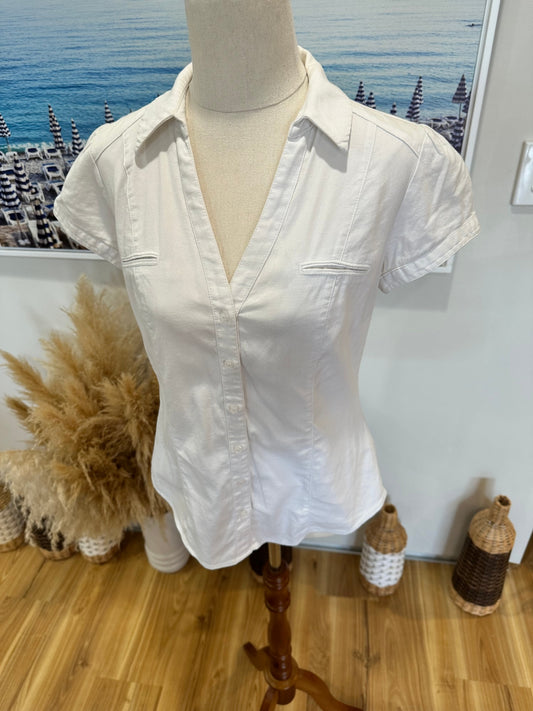 Portmans - Short Sleeve Shirt - Size 8 - White