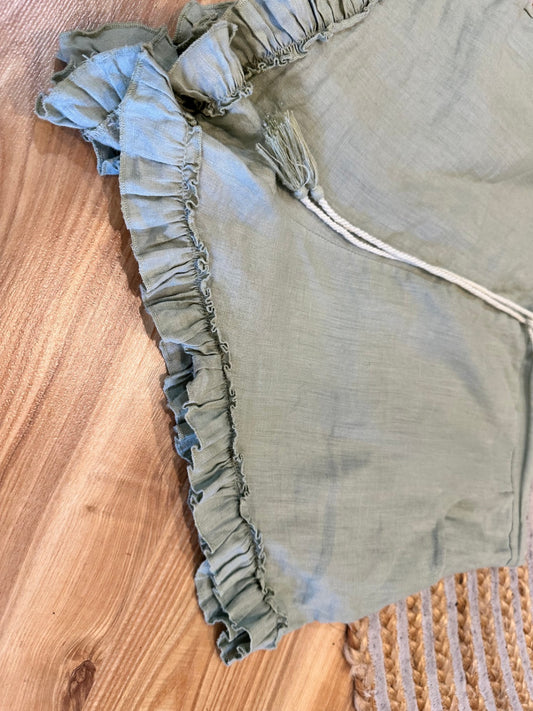 Spell - 100% Linen Shorts - Large - Sage Green