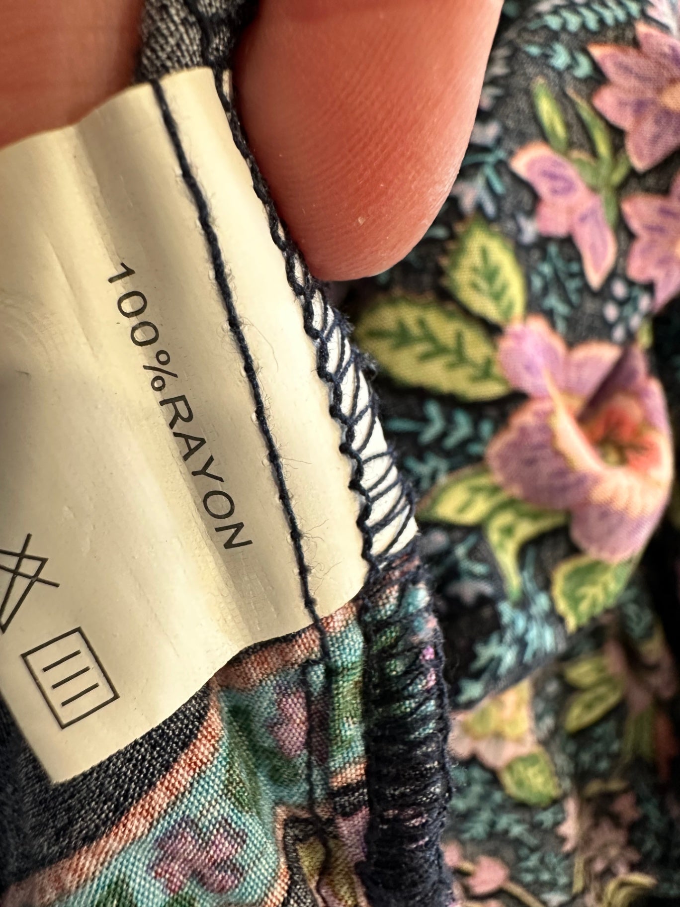 Zen Garden - Bohemian Dress - Medium - Navy w Purple / Pink Florals