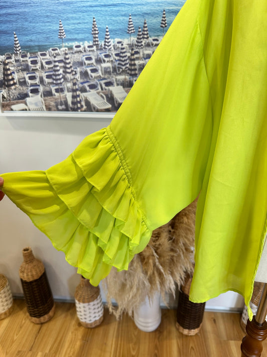 Eb & Ive - Kaftan - Medium / Large - Lime