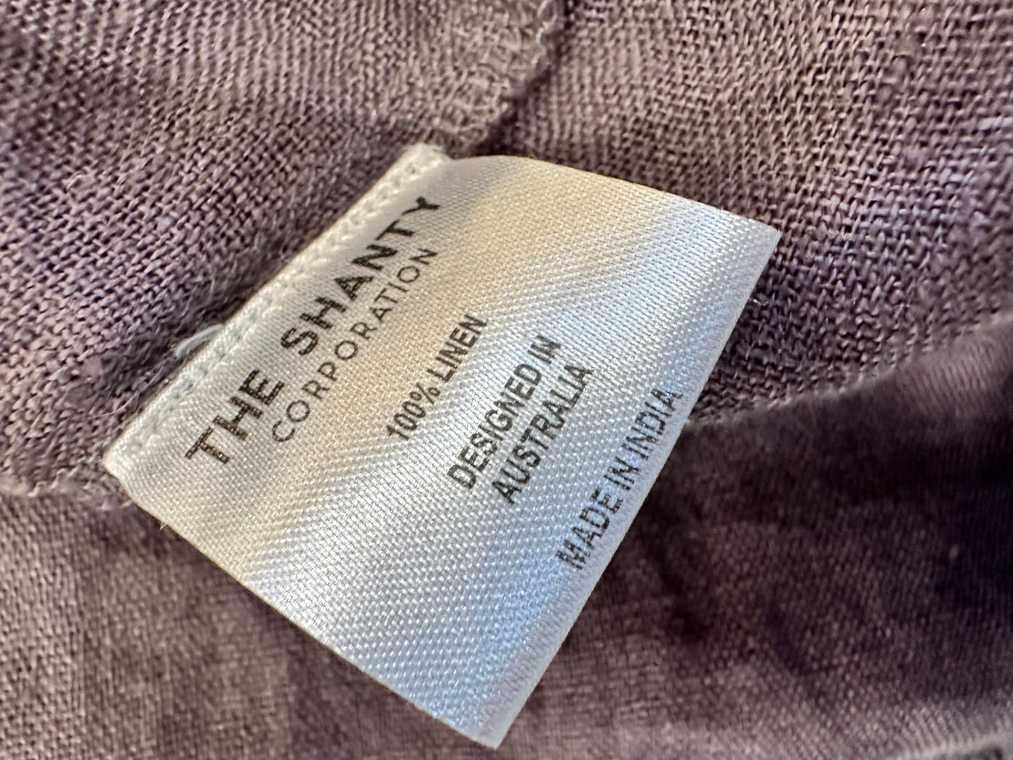 The Shanty Corp - 100% Linen Blouse - Large - Grey