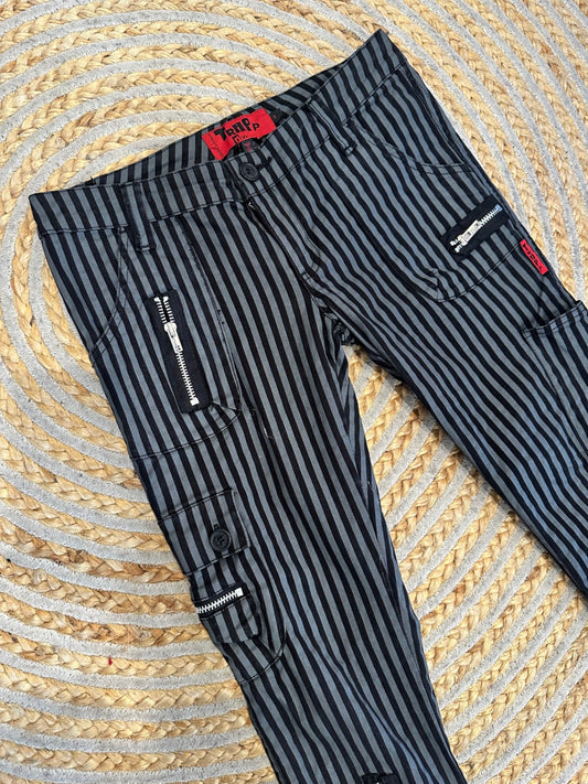 Tripp Pants - Small - Black and grey striped