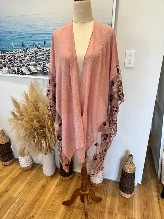 Pink Lace Kaftan / Kimono