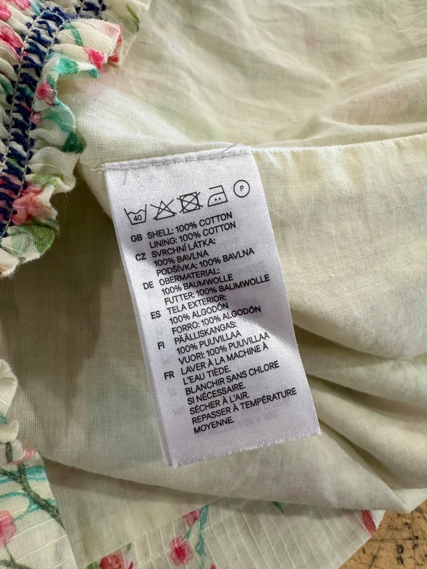 H&M Collab - Bohemian Dress - Size 8 - Lemon / Aqua / Pink