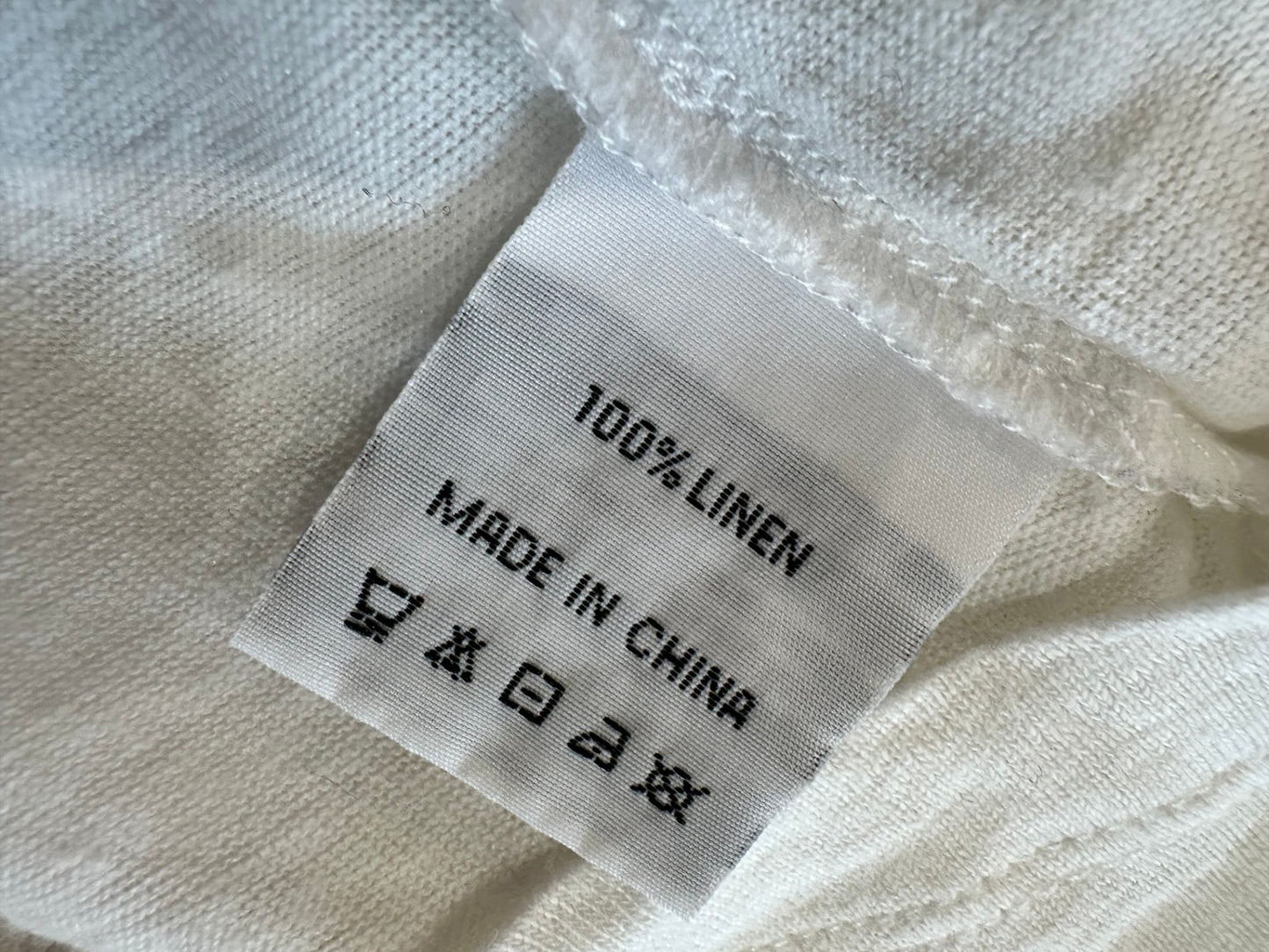 100% Linen - Foil - Singlet Top - Small - White