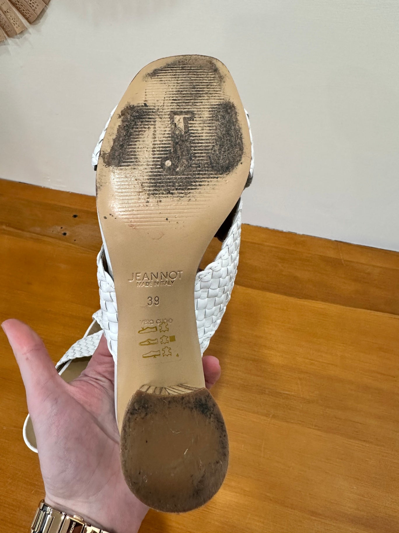 Jeannot - Made in Italy - White woven leather heels - Size EU 39