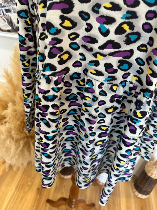 K&K Top - Size Small (approx 14) - Vibrant Animal Print