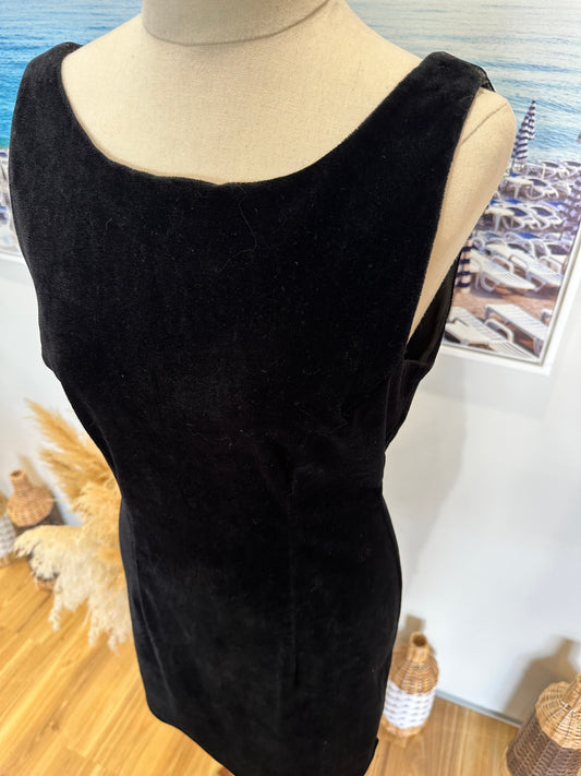Black Velvet Mini-Dress - Small