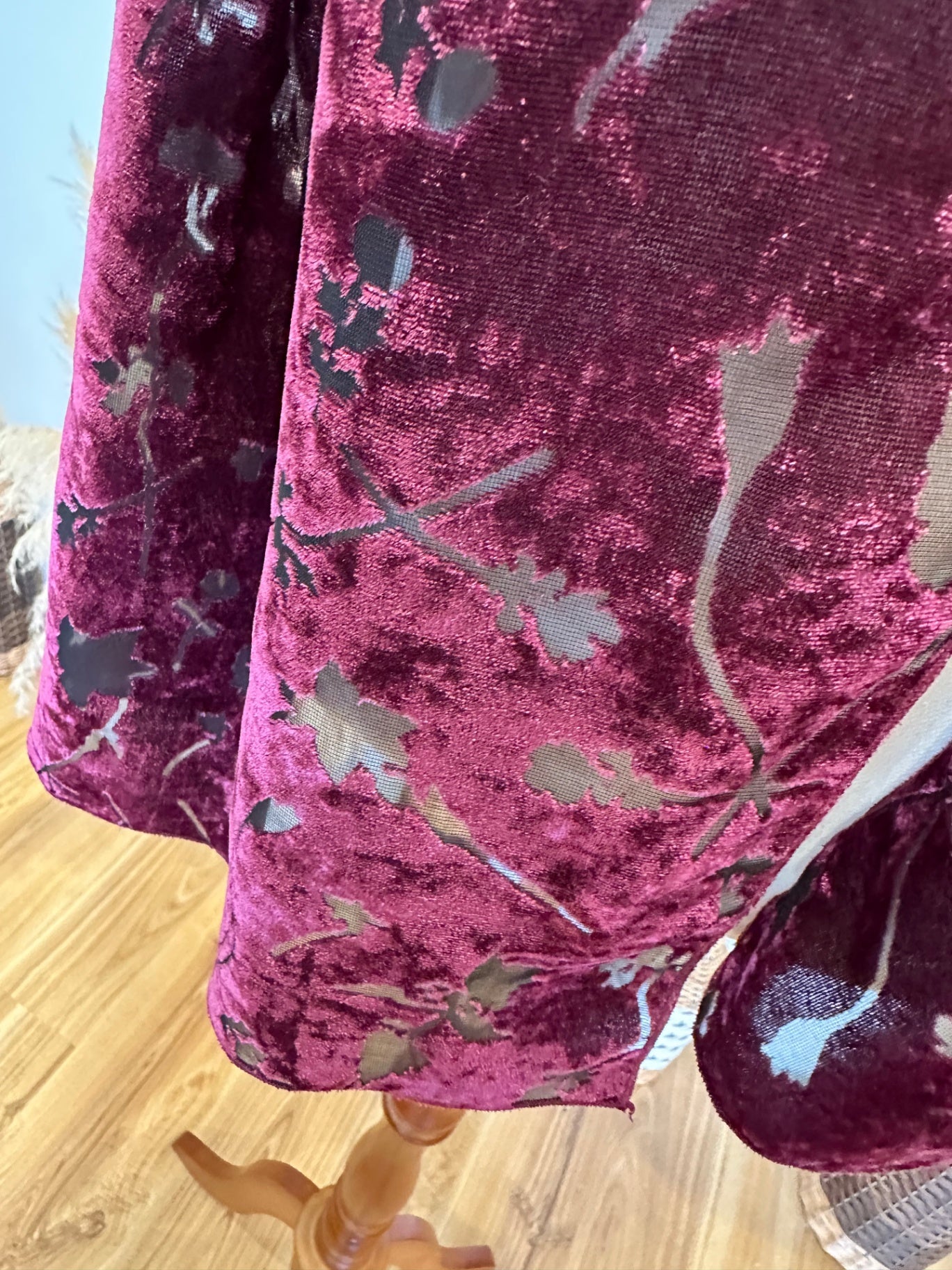 Burgundy Velvet Scarf