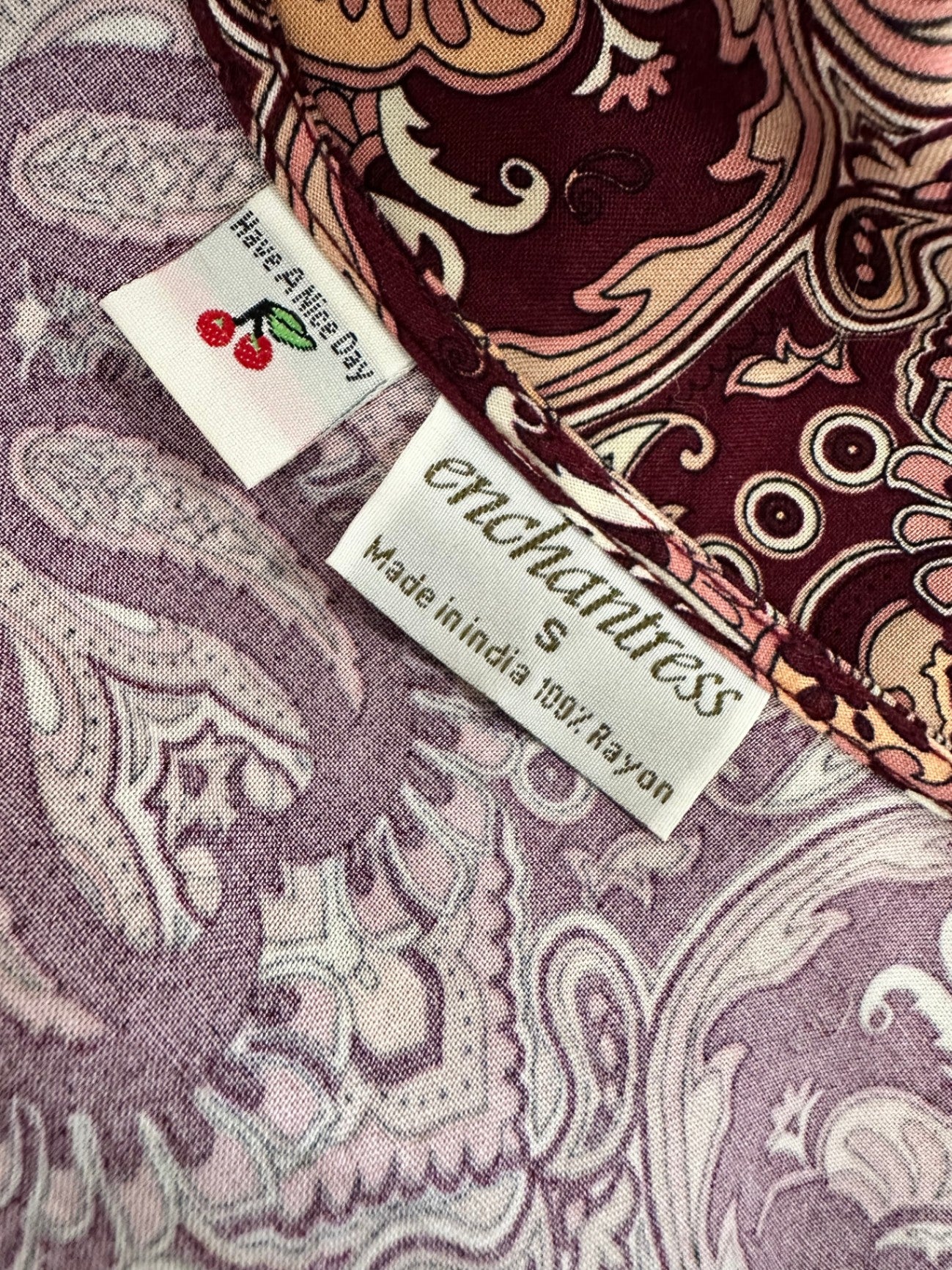 Tree of Life - Bohemian Dress - Small - Burgundy