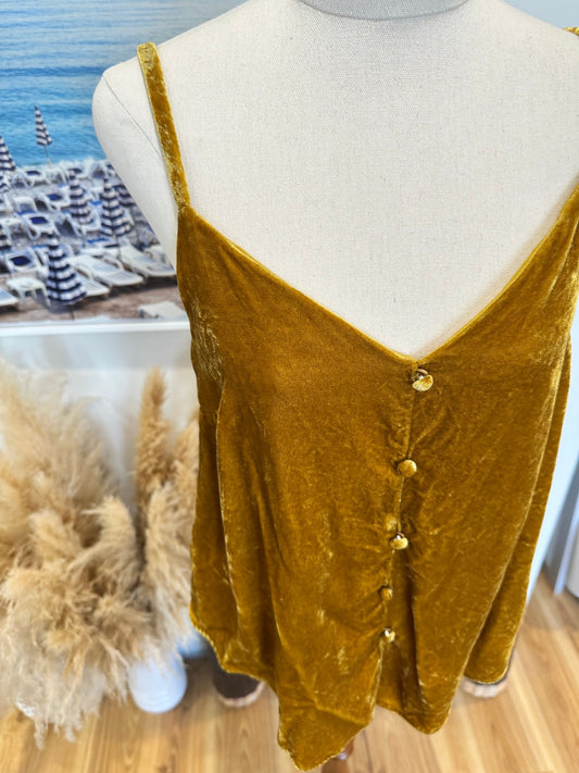 Mineral - Velvet Singlet - Size 8 - Mustard gold