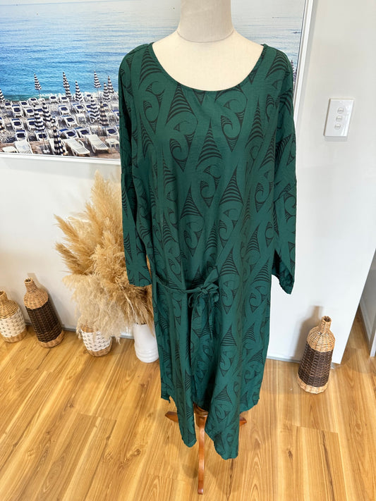 Adrienne Whitewood - Dress - Medium / Large - Green Black