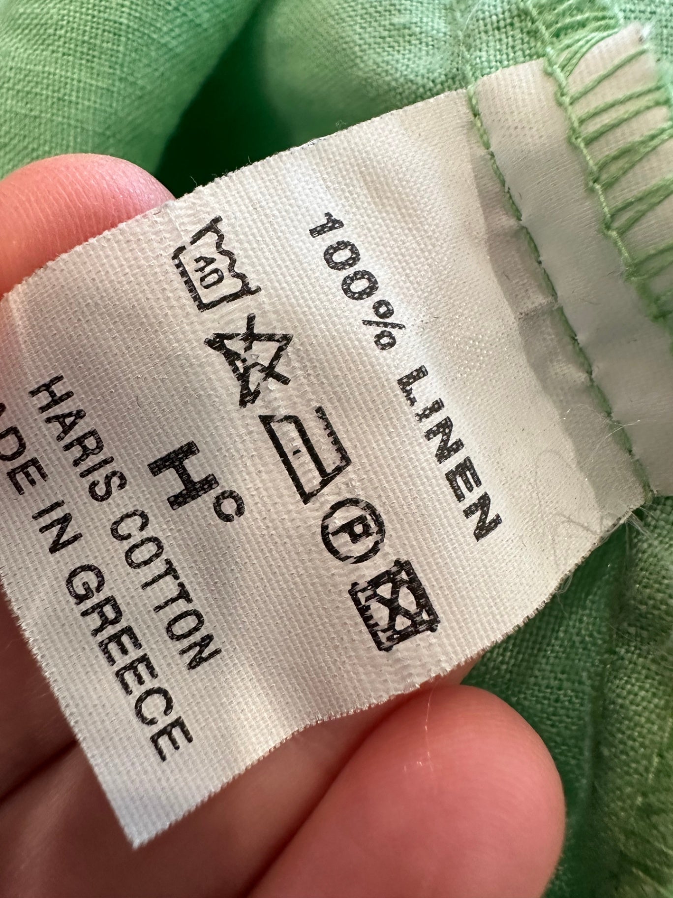 Haris Cotton - Size Medium - Linen Vest - Pale Green