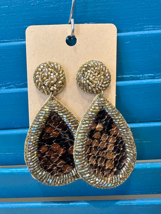 Bohemian Earrings - Gold and brown