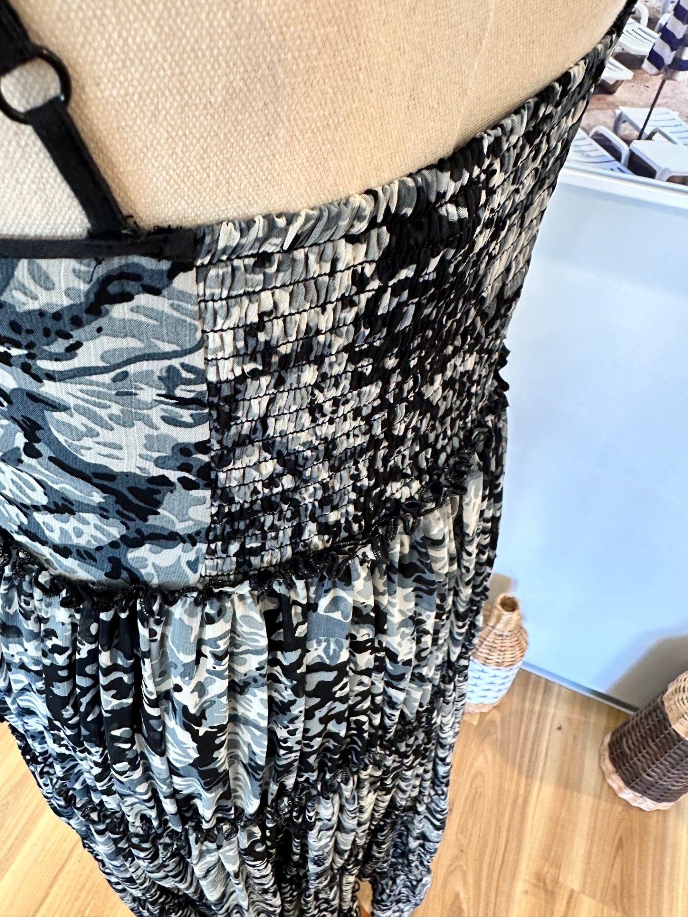 Jigsaw Maxi Dress - Size 8 - Black, White, Gray