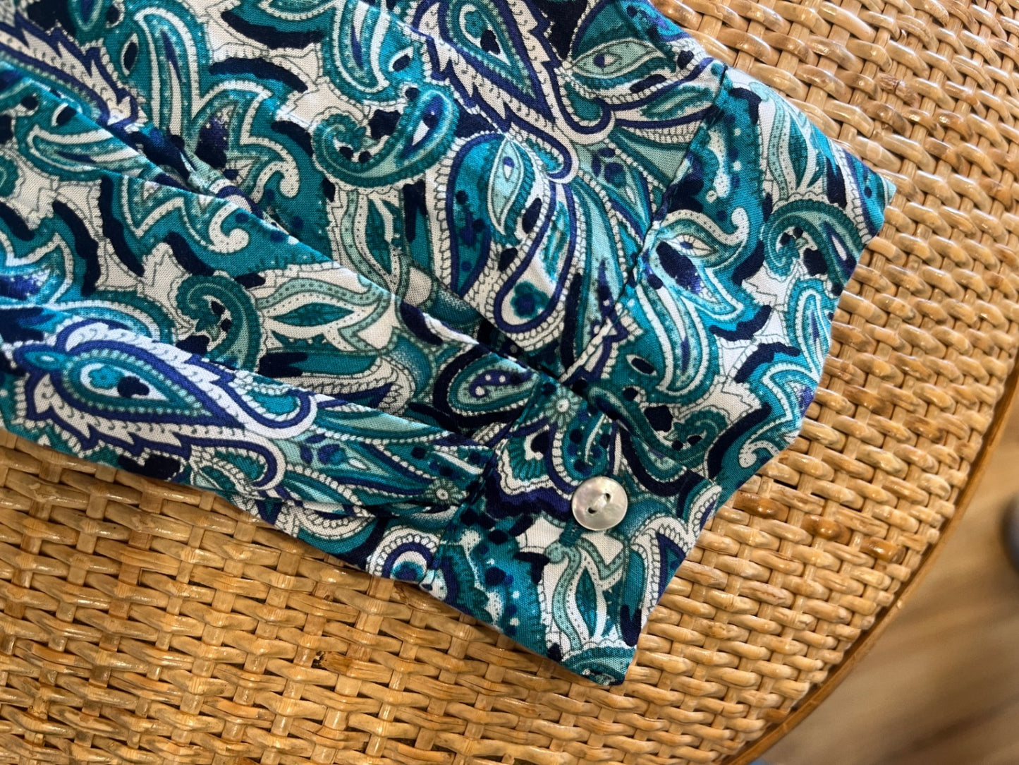 Just Jeans Blouse Blue/Green Paisley Size 10
