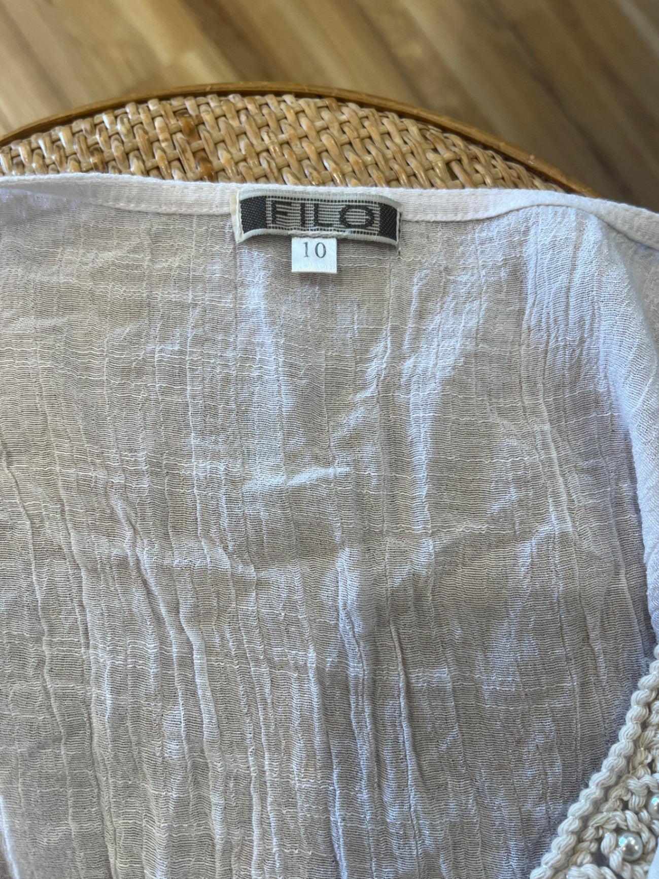 Filo Cream Dress Size 10