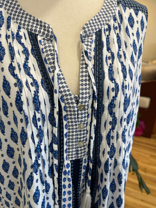 Just Jeans Blue Boho Blouse Size 12
